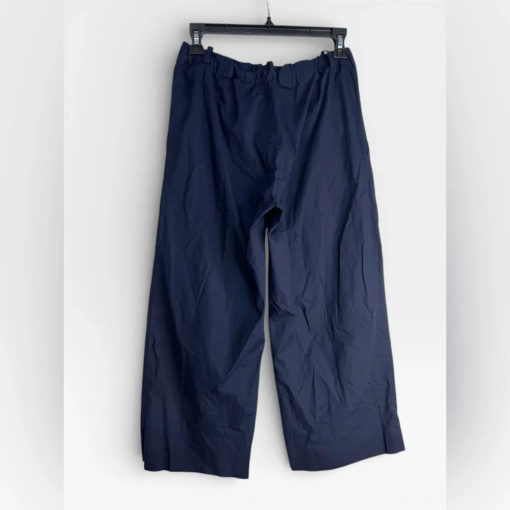 5 for $25🔥J. Crew Navy Cotton Blend Wide Leg Cropped Pants Size 2‎ Petite